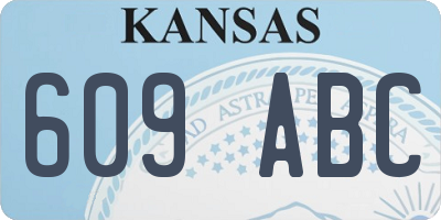 KS license plate 609ABC