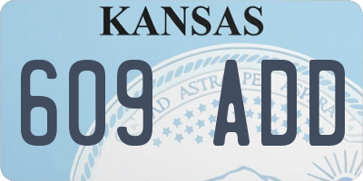 KS license plate 609ADD