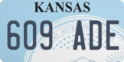 KS license plate 609ADE