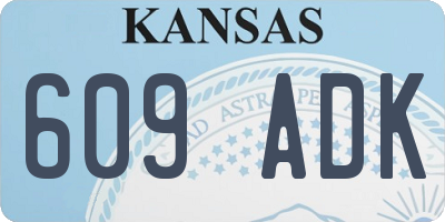 KS license plate 609ADK