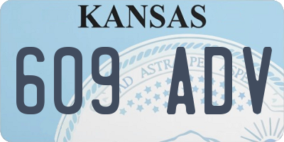 KS license plate 609ADV