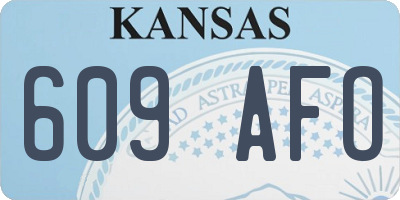 KS license plate 609AFO