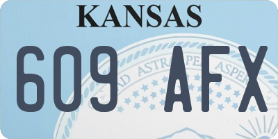 KS license plate 609AFX
