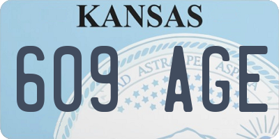 KS license plate 609AGE