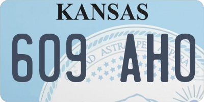 KS license plate 609AHO