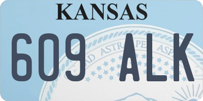 KS license plate 609ALK