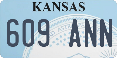 KS license plate 609ANN