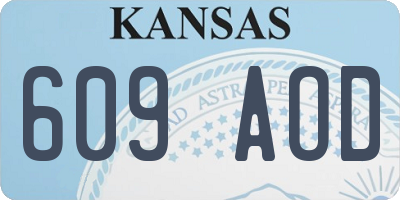 KS license plate 609AOD