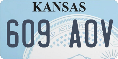 KS license plate 609AOV