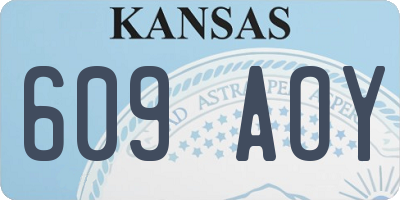 KS license plate 609AOY
