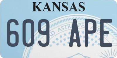 KS license plate 609APE