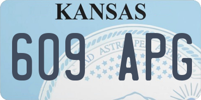 KS license plate 609APG
