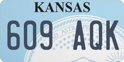 KS license plate 609AQK