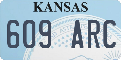 KS license plate 609ARC