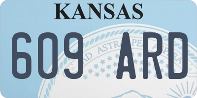 KS license plate 609ARD