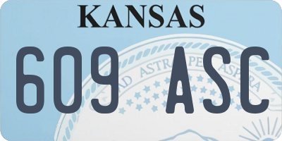 KS license plate 609ASC