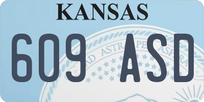 KS license plate 609ASD