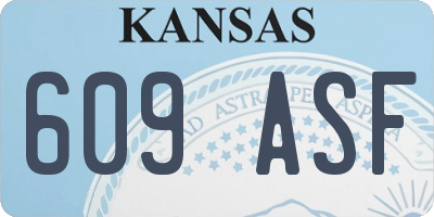 KS license plate 609ASF