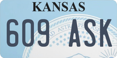 KS license plate 609ASK