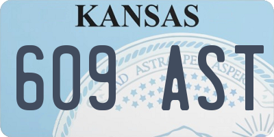 KS license plate 609AST