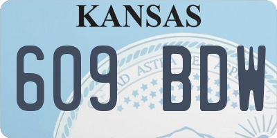 KS license plate 609BDW