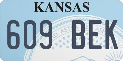 KS license plate 609BEK
