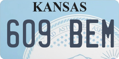 KS license plate 609BEM