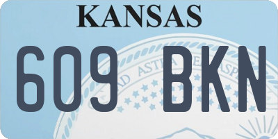 KS license plate 609BKN