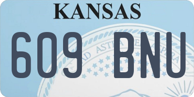 KS license plate 609BNU