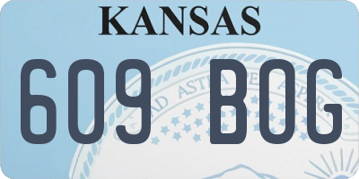 KS license plate 609BOG