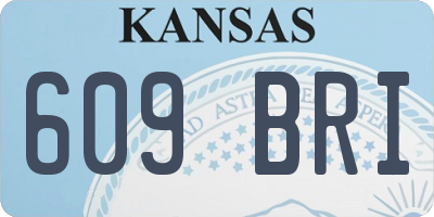 KS license plate 609BRI