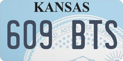 KS license plate 609BTS