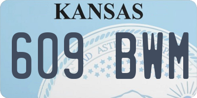 KS license plate 609BWM