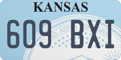 KS license plate 609BXI