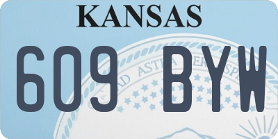 KS license plate 609BYW