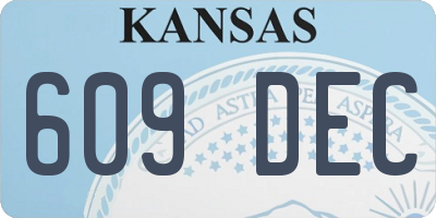 KS license plate 609DEC