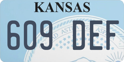 KS license plate 609DEF