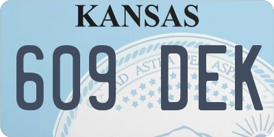 KS license plate 609DEK