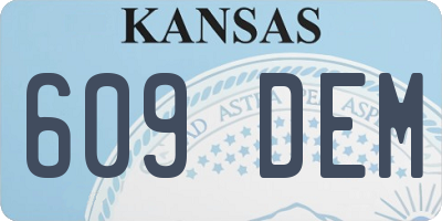 KS license plate 609DEM