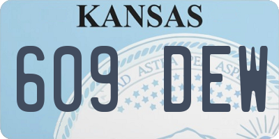 KS license plate 609DEW