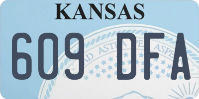 KS license plate 609DFA