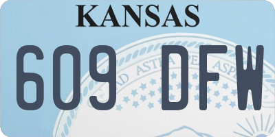 KS license plate 609DFW