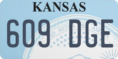 KS license plate 609DGE