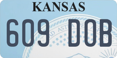 KS license plate 609DOB