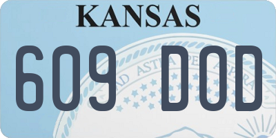 KS license plate 609DOD