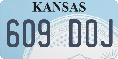 KS license plate 609DOJ