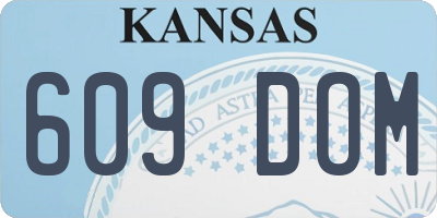 KS license plate 609DOM