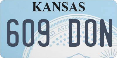 KS license plate 609DON