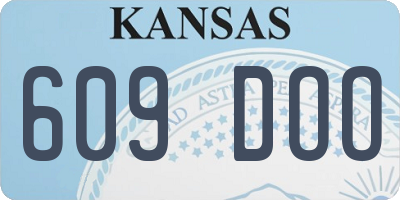 KS license plate 609DOO