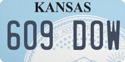 KS license plate 609DOW